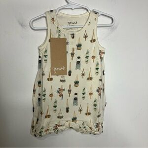 Goumi quick change romper Henley tank hanging plant print babies size 6-12 month